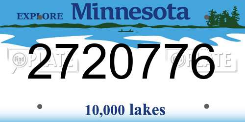 2720776 Minnesota License Plate