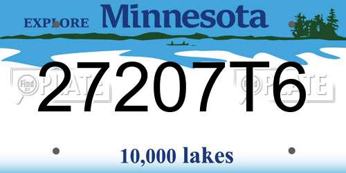27207T6 Minnesota License Plate