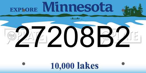 27208B2 Minnesota License Plate