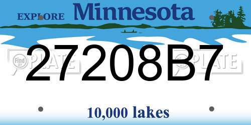 27208B7 Minnesota License Plate