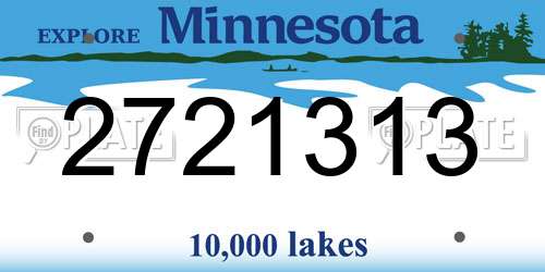 2721313 Minnesota License Plate