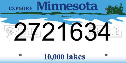 2721634 Minnesota License Plate