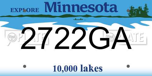 2722GA Minnesota License Plate