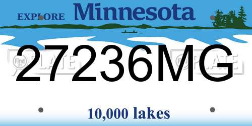 27236MG Minnesota License Plate