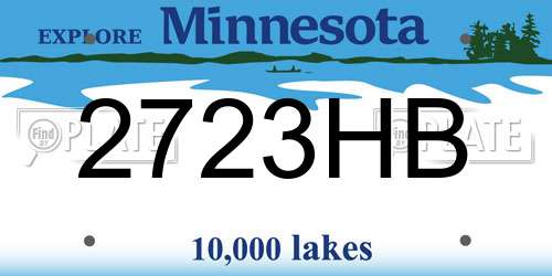 2723HB Minnesota License Plate