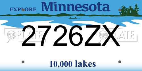 2726ZX Minnesota License Plate