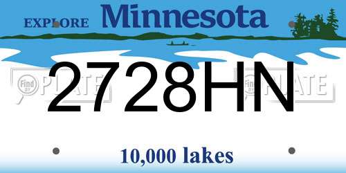 2728HN Minnesota License Plate