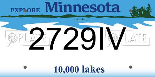 2729IV Minnesota License Plate