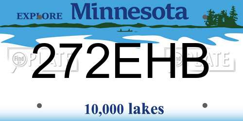 272EHB Minnesota License Plate