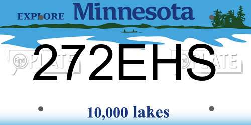 272EHS Minnesota License Plate