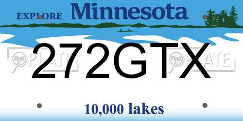 272GTX Minnesota License Plate