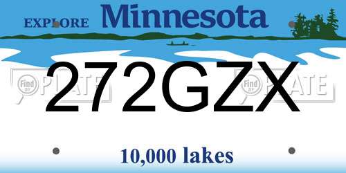 272GZX Minnesota License Plate