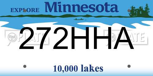 272HHA Minnesota License Plate