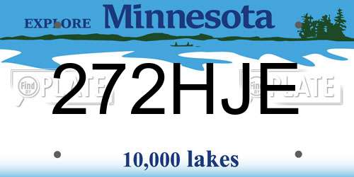 272HJE Minnesota License Plate