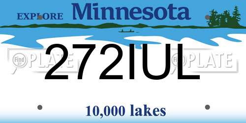 272IUL Minnesota License Plate