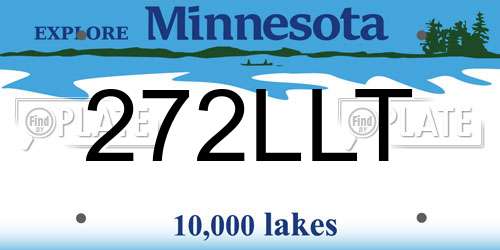 272LLT Minnesota License Plate