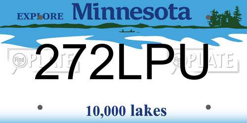 272LPU Minnesota License Plate