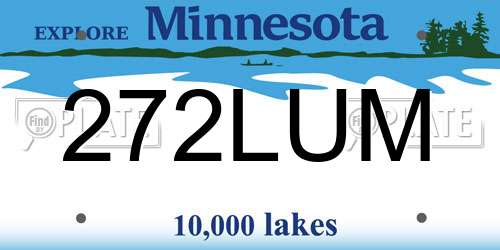 272LUM Minnesota License Plate