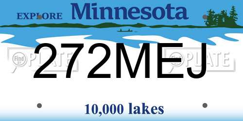 272MEJ Minnesota License Plate