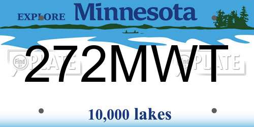 272MWT Minnesota License Plate