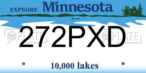 272PXD Minnesota License Plate