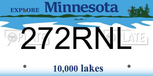 272RNL Minnesota License Plate
