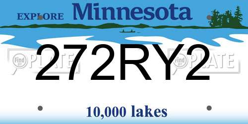 272RY2 Minnesota License Plate