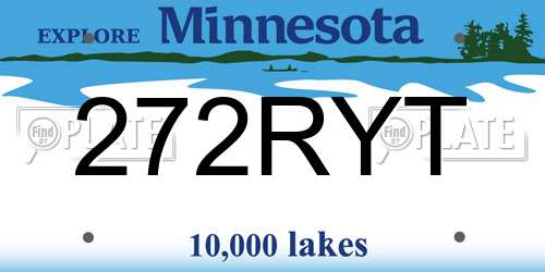 272RYT Minnesota License Plate