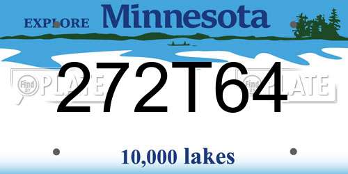 272T64 Minnesota License Plate