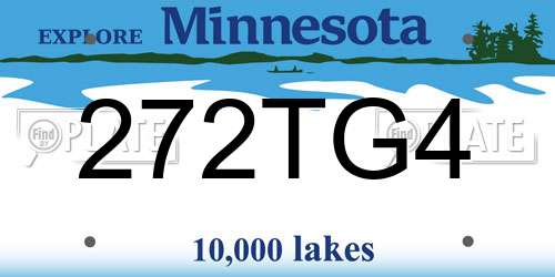 272TG4 Minnesota License Plate