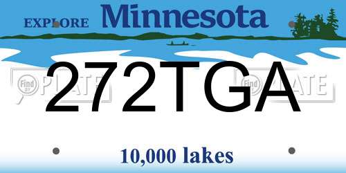 272TGA Minnesota License Plate