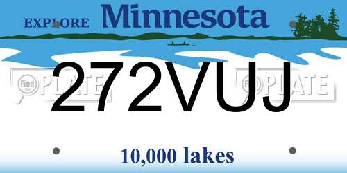 272VUJ Minnesota License Plate