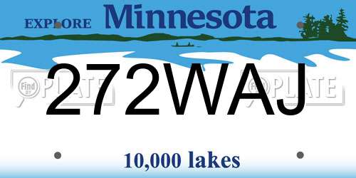 272WAJ Minnesota License Plate