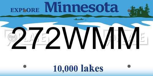 272WMM Minnesota License Plate
