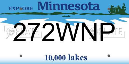 272WNP Minnesota License Plate