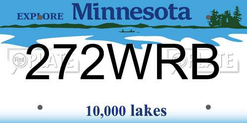 272WRB Minnesota License Plate