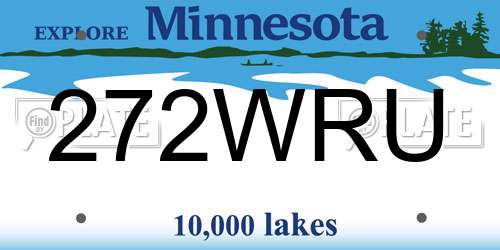 272WRU Minnesota License Plate