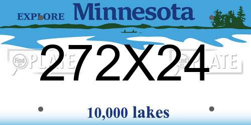 272X24 Minnesota License Plate
