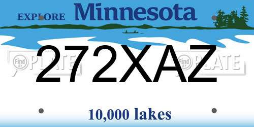 272XAZ Minnesota License Plate