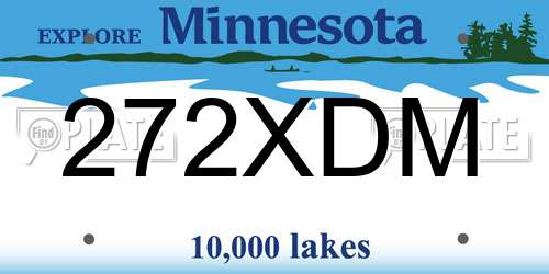 272XDM Minnesota License Plate