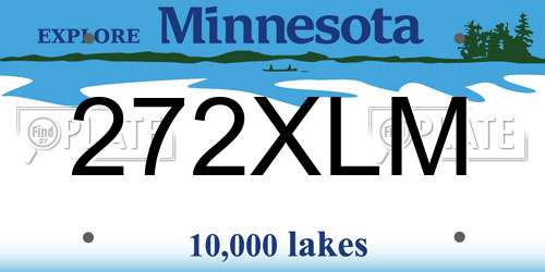 272XLM Minnesota License Plate