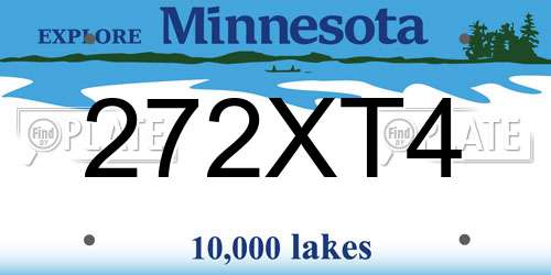 272XT4 Minnesota License Plate