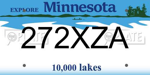 272XZA Minnesota License Plate