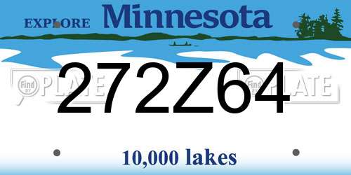 272Z64 Minnesota License Plate