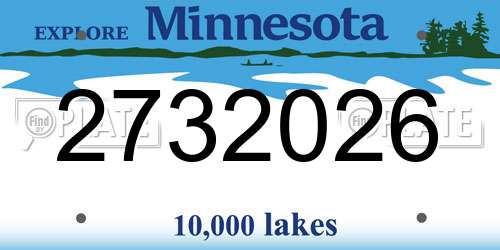 2732026 Minnesota License Plate