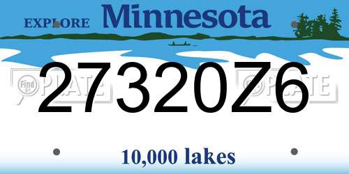 27320Z6 Minnesota License Plate