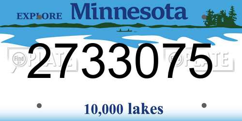 2733075 Minnesota License Plate