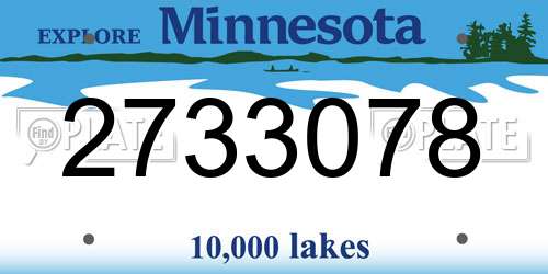 2733078 Minnesota License Plate