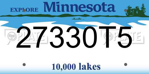 27330T5 Minnesota License Plate