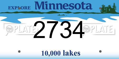 2734 Minnesota License Plate